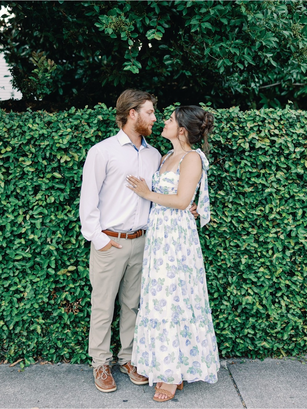 Petal & Pup White Maxi Dress with Blue Floral Tie-Straps - Picture 4 of 4